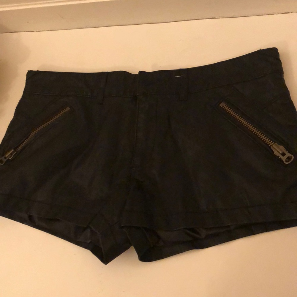 Free people vegan leather black shorts M